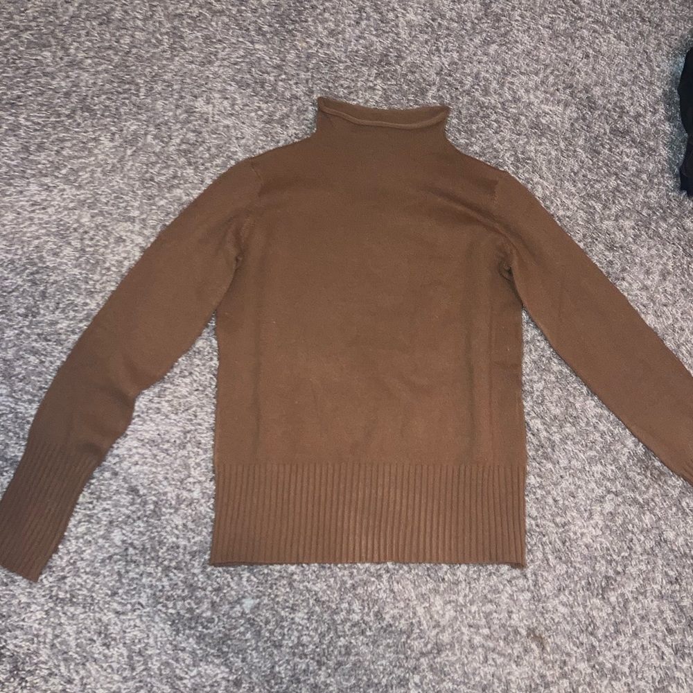 Brown turtleneck sweater